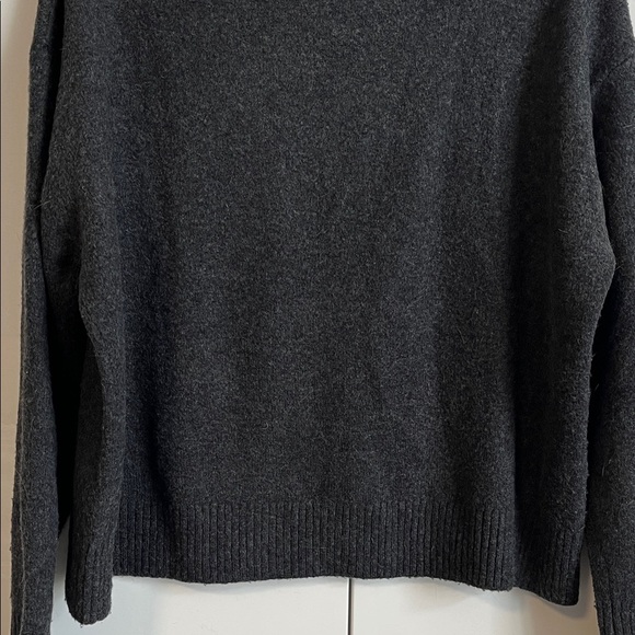 Mango Charcoal Grey Oversized Crewneck Wool Blend Sweater, Size M - Picture 8 of 11